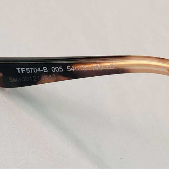 Tom Ford 5704 005 Shiny Black Gold / Blue Block Eyeglasses TF5704 005 54mm